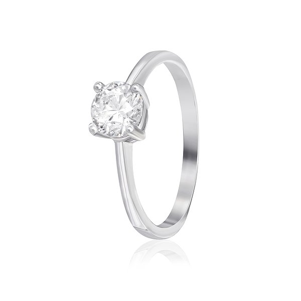 Срібна каблучка на заручини з фіанітом Swarovski Silvex925
