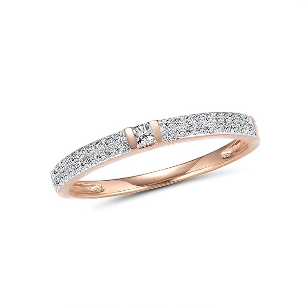 Золотое обручальное кольцо с бриллиантами 0,19 карата Lurie Jewelry
