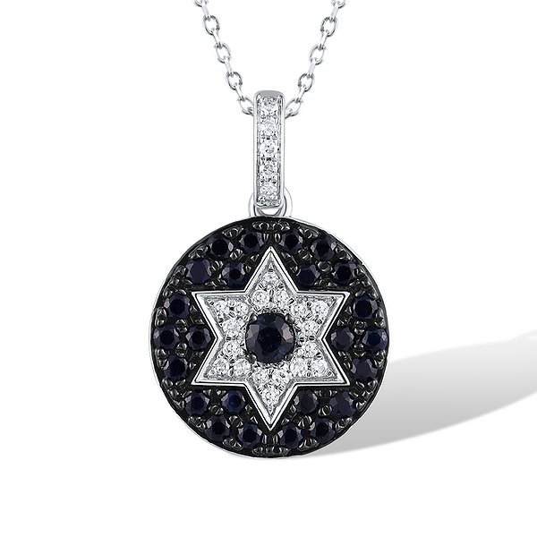 Кулон із білого золота з 23 діамантами та сапфірами Lurie Jewelry