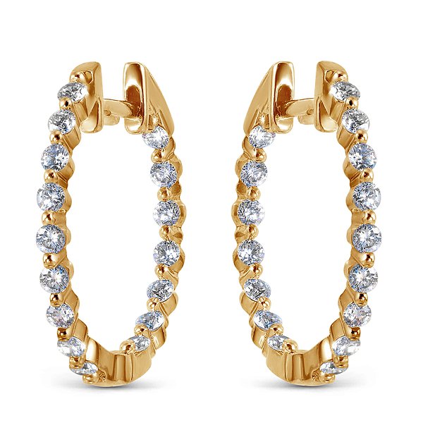 Золоті сережки-конго з діамантами 0,6 карата Lurie Jewelry E316363DIA14KR