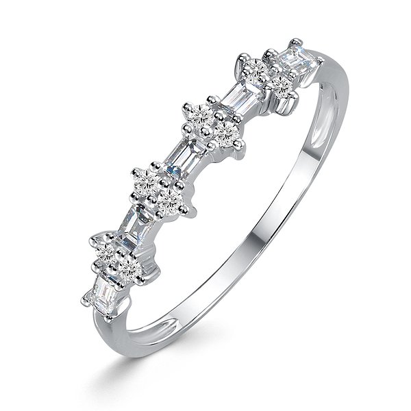 Обручка з білого золота з діамантами 0,4 карата Lurie Jewelry