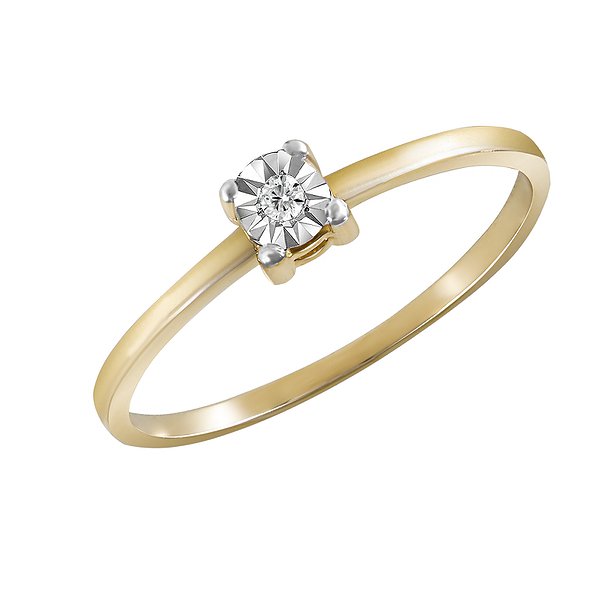 Каблучка на заручини з жовтого золота з діамантом Lurie Jewelry RDA7760DY