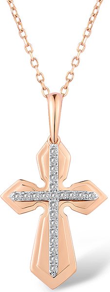 Золотой крестик 375 пробы с фианитами Lurie Jewelry 375P316253WCZ9KRW
