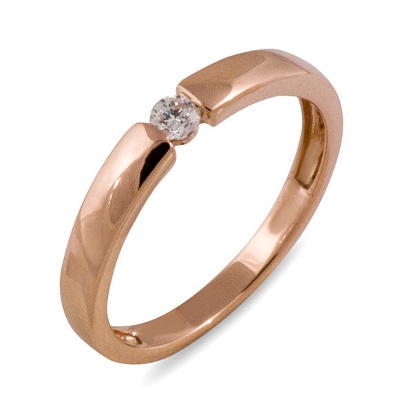 Золота обручка з діамантом 0,16 карата Lurie Jewelry