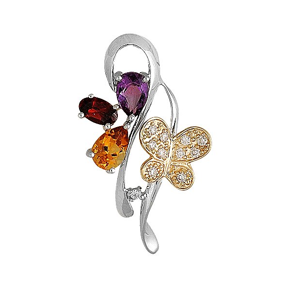Кулон із комбінованого золота з 11 діамантами Lurie Jewelry 5P17955