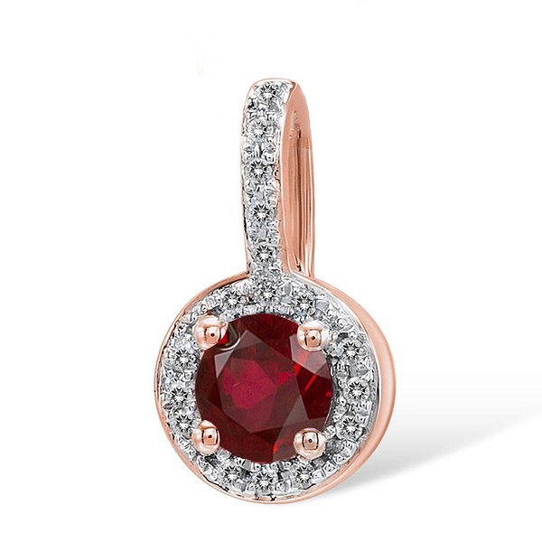 Золотий кулон із діамантами та рубіном Lurie Jewelry