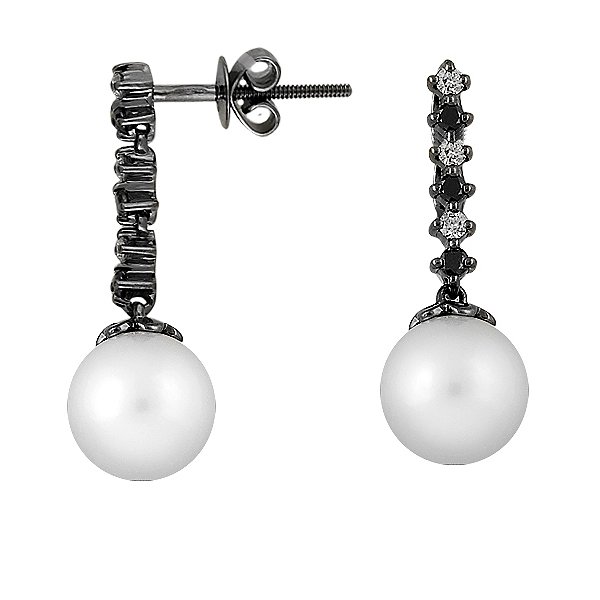 Сережки-підвіски з чорного золота з діамантами 0,24 карата Lurie Jewelry 5E23199P