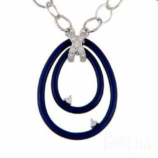 Faberge Кольє з білого золота 750 проби з діамантами 0,12 карата та емаллю F2536BL