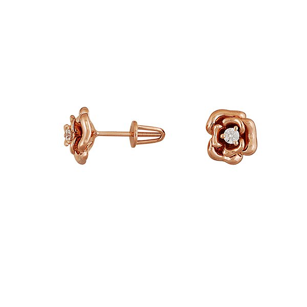 Золоті сережки-пусети з діамантами 0,27 карата Lurie Jewelry E45053BO