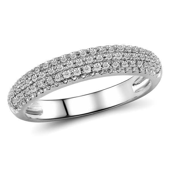 Обручка з білого золота з діамантами 0,2 карата Lurie Jewelry