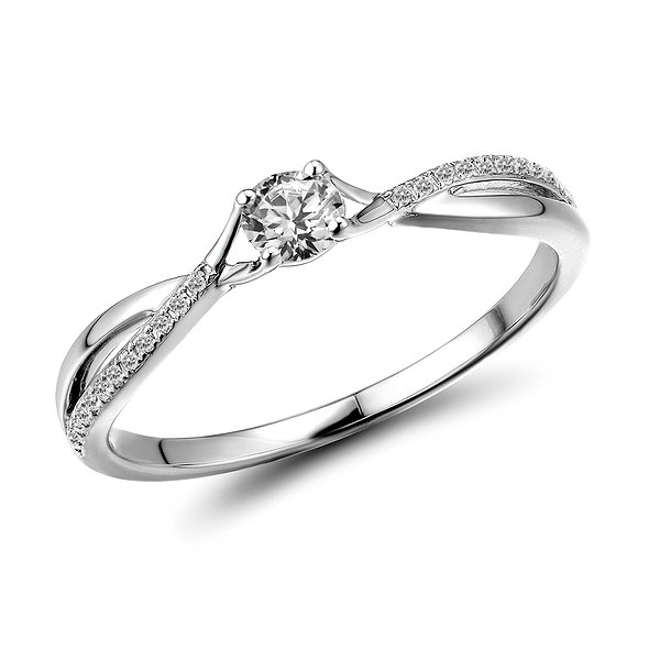 Кольцо для помолвки из белого золота с бриллиантами 0,21 карата Lurie Jewelry
