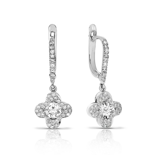 Сережки-підвіски з білого золота з 84 діамантами 1,24 карата Soul Diamonds BUHK-7165/1