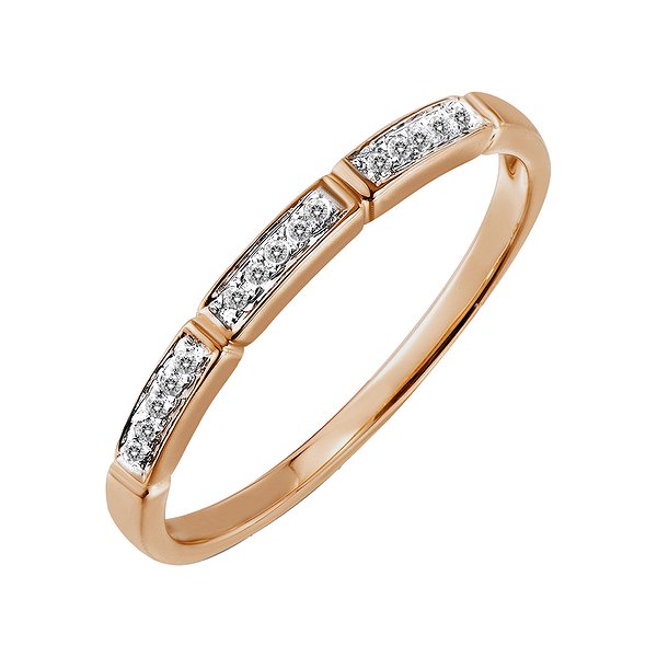 Золотое обручальное кольцо с дорожкой из 15 бриллиантов Lurie Jewelry
