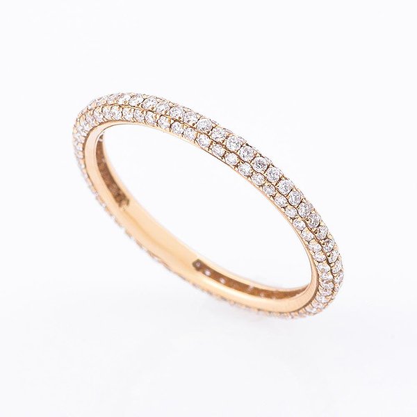 Золота обручка 750 проби з діамантами 0,71 карата