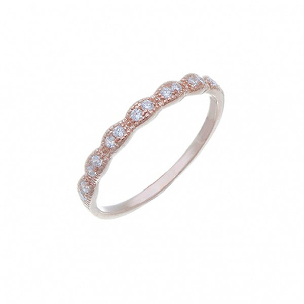 Срібна обручка в позолоті з фіанітами Lurie Jewelry