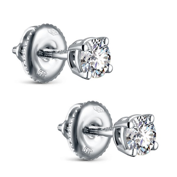 Сережки-пусети з білого золота з 2 діамантами 0,5 карата Soul Diamonds BUH-2634/25