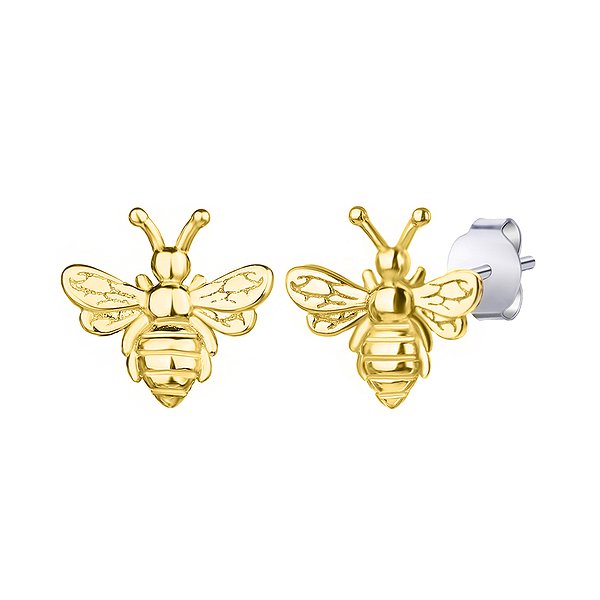Серебряные серьги-пусеты в позолоте Silvex925