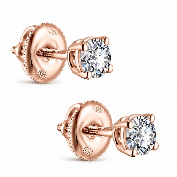 Золоті сережки-пусети з діамантами 0,5 карата Soul Diamonds BUH-2634R/25