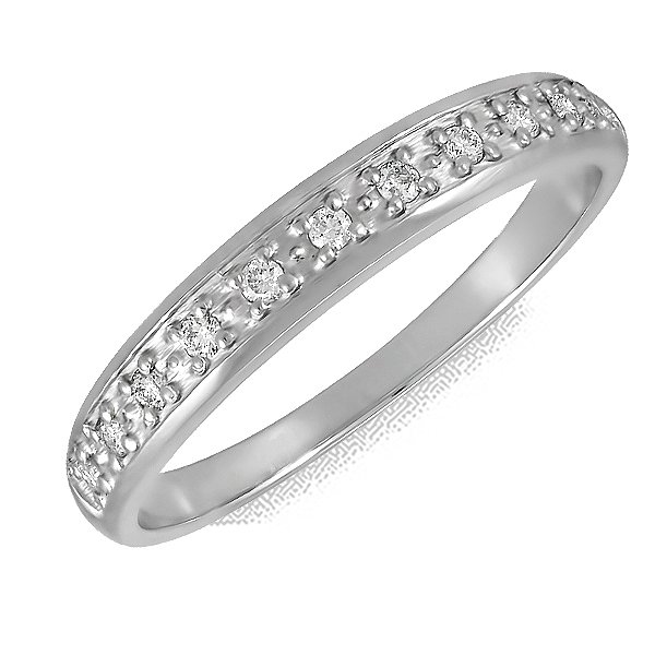 Обручка з білого золота з діамантами 0,11 карата Lurie Jewelry