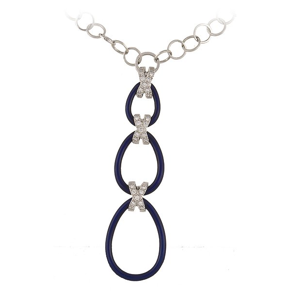 Faberge Кольє з білого золота 750 проби з діамантами 0,27 карата та емаллю F2534BL