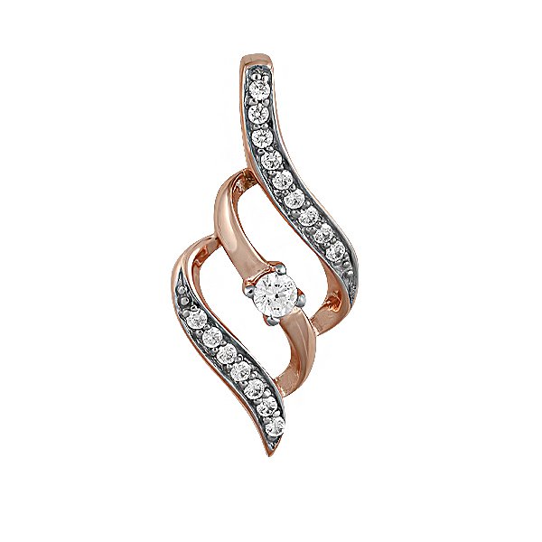 Золотий кулон із фіанітами Lurie Jewelry 8P36157