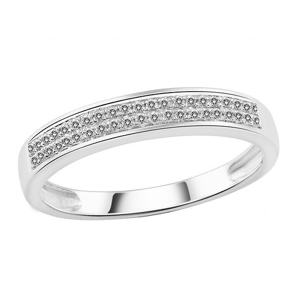 Обручка з білого золота з діамантами 0,13 карата Lurie Jewelry