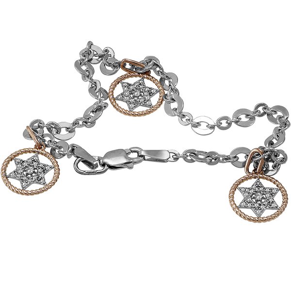 Браслет із комбінованого золота з діамантами 0,18 карата Lurie Jewelry 5N33051/1
