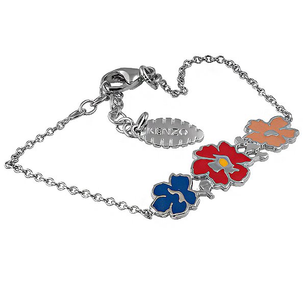 Kenzo Серебряный браслет плетения «Якорь» с эмалью 7019349/11