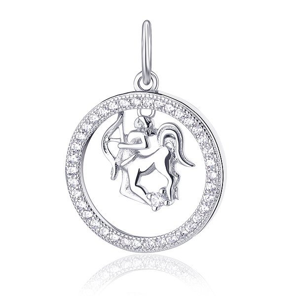 Серебряный кулон знак зодиака «Стрелец» с фианитами Silvex925