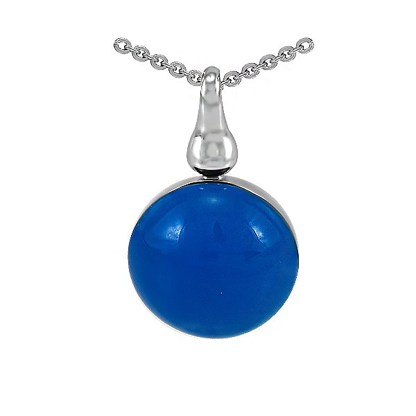 Кулон із білого золота з блакитним агатом на ланцюжку Lurie Jewelry 7P38146