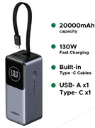 Повербанк UGREEN 130W 20000 mAh with Built-in Cable PB723 55365B Cірий