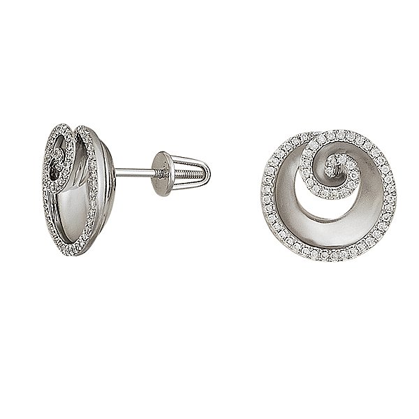 Серьги-пусеты из белого золота с бриллиантами 0,45 карата Lurie Jewelry E46086FOS