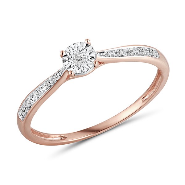 Золота каблучка на заручини з 11 діамантами Lurie Jewelry