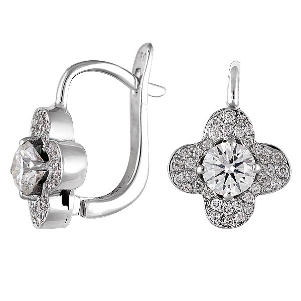 Сережки з білого золота 750 проби з діамантами 1,08 карата Soul Diamonds BUHK-7165