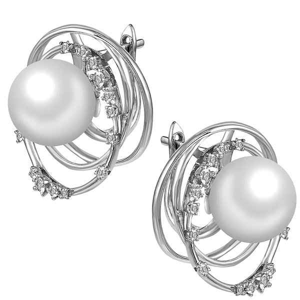 Серьги из белого золота с бриллиантами 0,4 карата Lurie Jewelry 7E38053