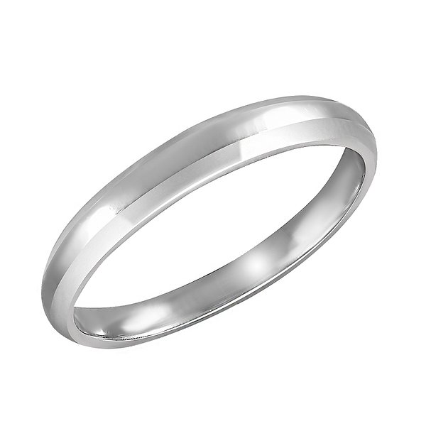 Гладка обручка з білого золота Lurie Jewelry