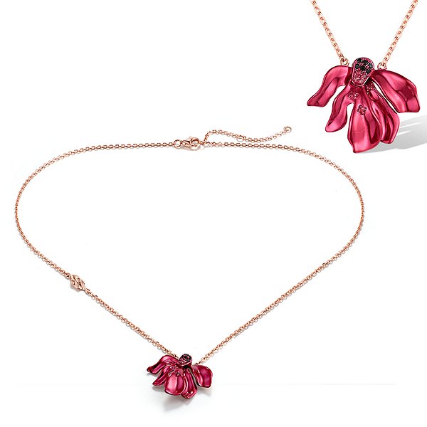 Серебряное колье в позолоте со шпинелью и эмалью Lurie Jewelry