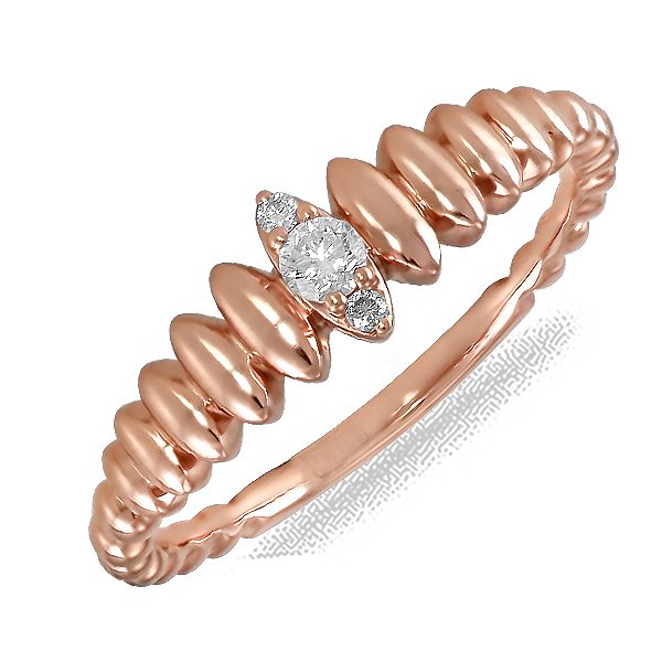 Золотое кольцо с 3 бриллиантами 0,1 карата Lurie Jewelry