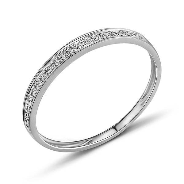 Обручальное кольцо из белого золота с дорожкой бриллиантов Lurie Jewelry