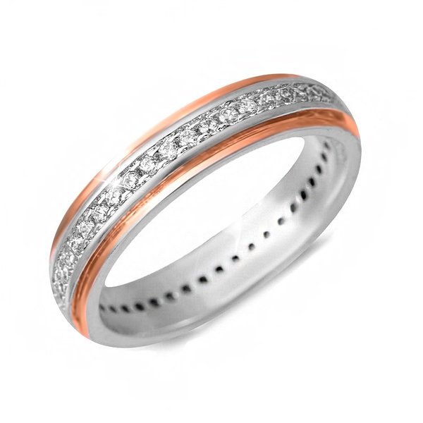 Серебряное обручальное кольцо с позолотой с фианитами Lurie Jewelry, предложение №bb0c98988a