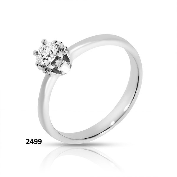 Каблучка на заручини з білого золота з діамантом 0,27 карата Soul Diamonds