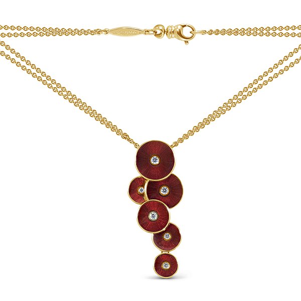 Faberge Золоте кольє з діамантами 0,16 карата та емаллю F2497AR