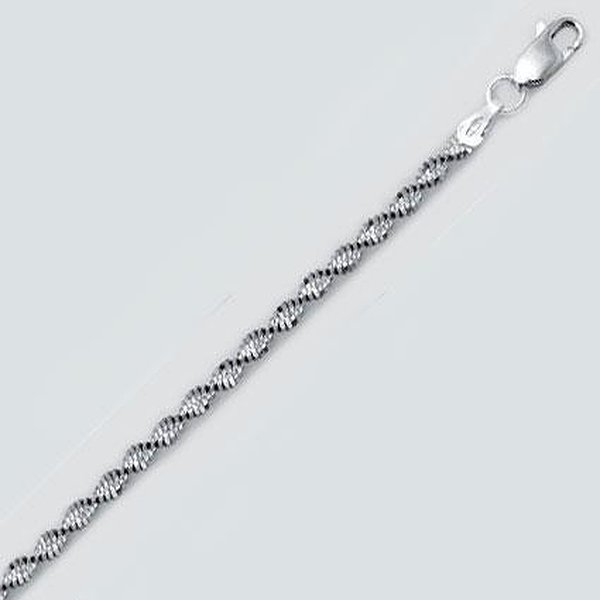 Серебряная цепочка плетения «Сингапур» Silvex925