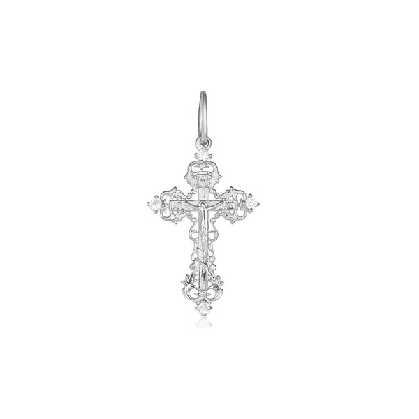 Серебряный крестик с фианитами Silvex925