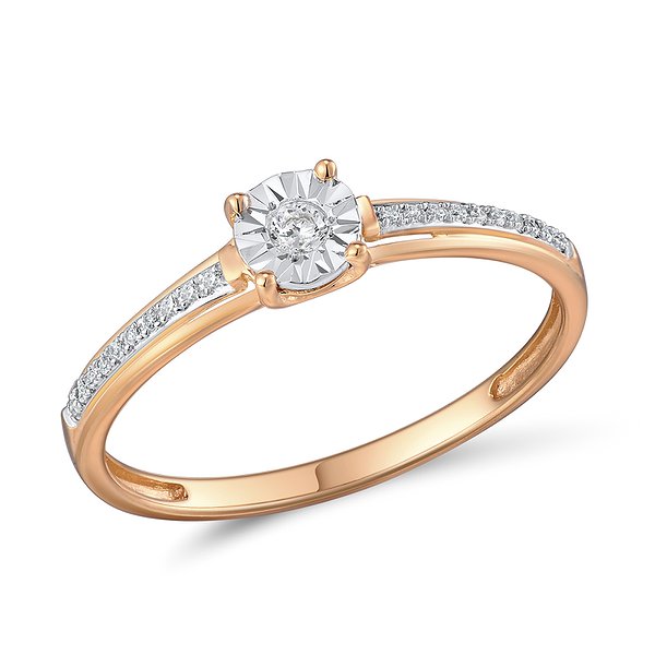 Золотое кольцо для помолвки с 21 бриллиантом Lurie Jewelry