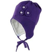 Шапка в’язана зимова для дівчинки Huppa Lara 80380000-70073 XS темно-бузковий