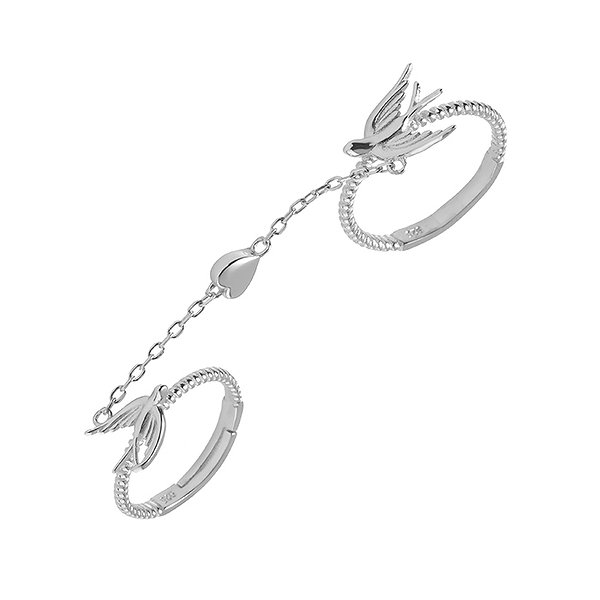 Двойное серебряное кольцо Silvex925