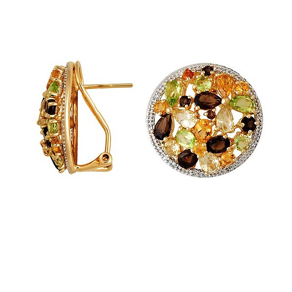 Золоті сережки з 20 діамантами 0,12 карата Lurie Jewelry E38744BO