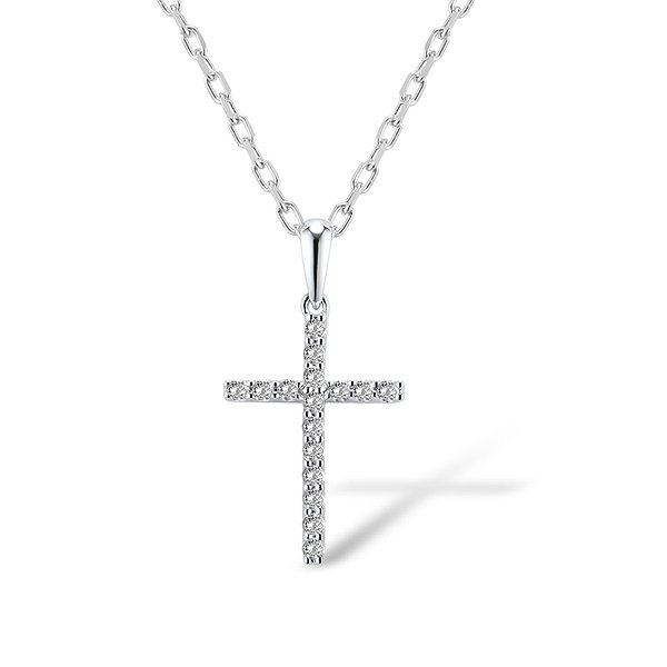 Крестик из белого золота с бриллиантами 0,14 карата Lurie Jewelry P315356DIA14KW