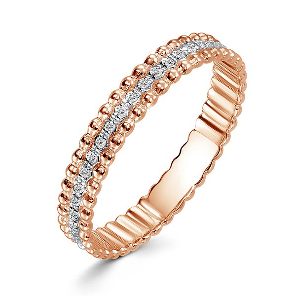 Золотое обручальное кольцо с полной дорожкой бриллиантов Lurie Jewelry